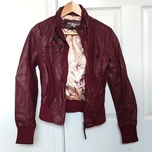 Burgundy Moto Jacket